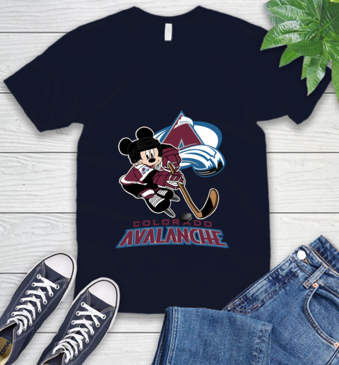 NHL Colorado Avalanche Mickey Mouse Disney Hockey T Shirt V-Neck T-Shirt 3