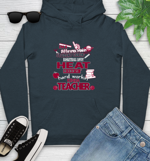 Miami Heat NBA I'm A Difference Making Student Caring Basketball Loving Kinda Teacher Youth Hoodie 10