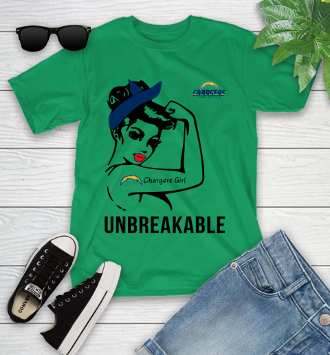 NFL San Diego Chargers Girl Unbreakable Football Sports Youth T-Shirt 3