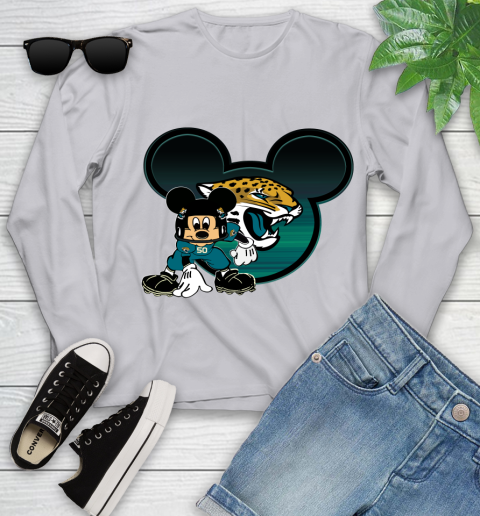 NFL Jacksonville Jaguars Mickey Mouse Disney Football T Shirt Youth Long Sleeve 5
