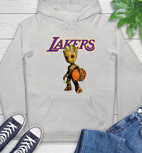 Los Angeles Lakers NBA Basketball Groot Marvel Guardians Of The Galaxy Hoodie