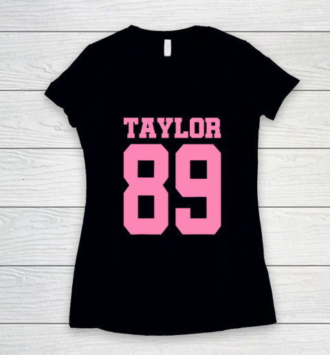 Pink Numbers Taylor 89 Women's V-Neck T-Shirt