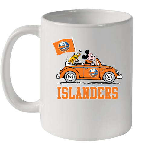 NHL Hockey New York Islanders Pluto Mickey Driving Disney Shirt Ceramic Mug 11oz