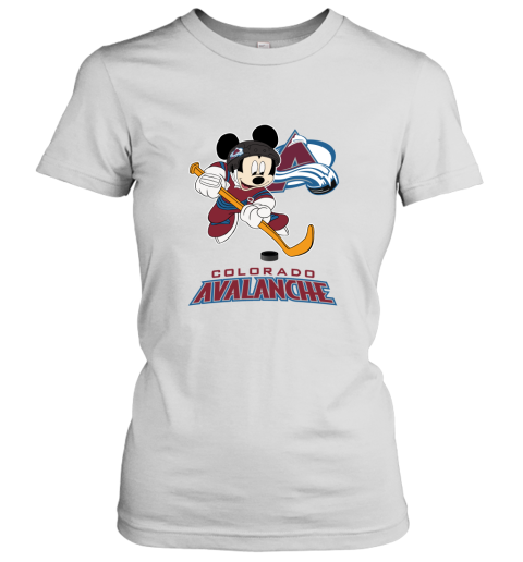NHL Hockey Mickey Mouse Team Colorado Avanlanche Women's T-Shirt