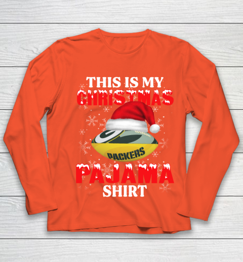 Green Bay Packers This Is My Christmas Pajama Shirt NFL Youth Long Sleeve 3