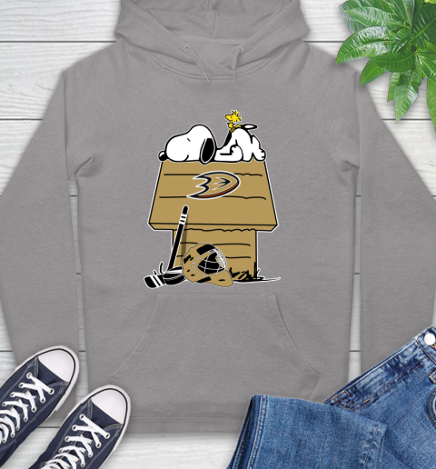 Anaheim Ducks NHL Hockey Snoopy Woodstock The Peanuts Movie Hoodie 6
