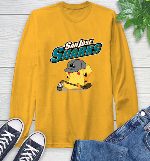 NHL Pikachu Hockey Sports San Jose Sharks Long Sleeve T-Shirt 3