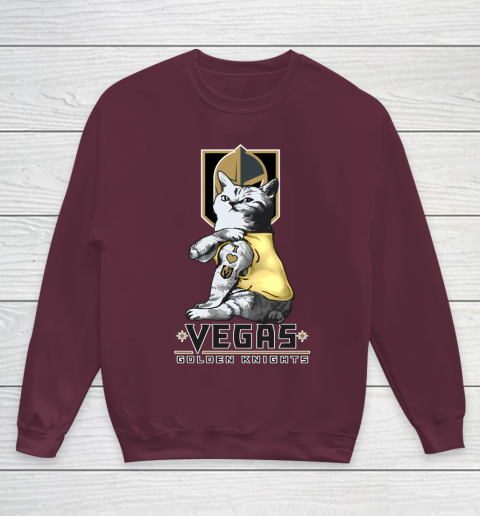 NHL My Cat Loves Vegas Golden Knights Hockey Youth Sweatshirt 4