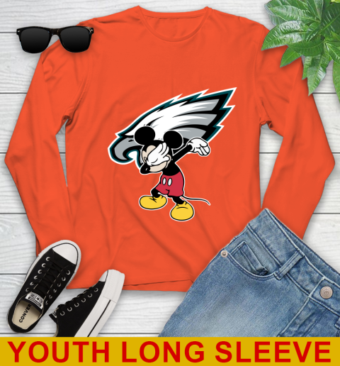 Philadelphia Eagles NFL Football Dabbing Mickey Disney Sports Youth Long Sleeve 4