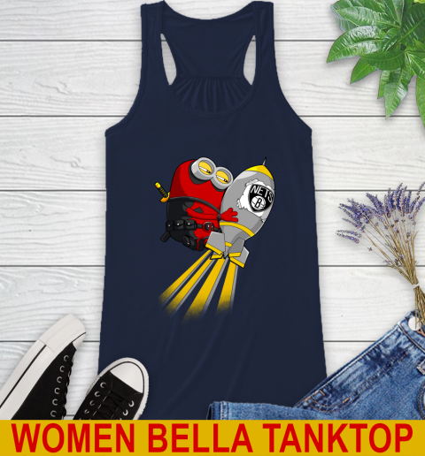 NBA Basketball Brooklyn Nets Deadpool Minion Marvel Shirt Racerback Tank 9