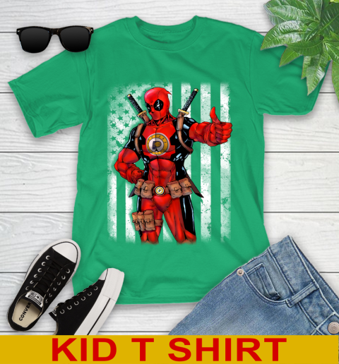 NBA Basketball Indiana Pacers Deadpool American Flag Shirt Youth T-Shirt 7