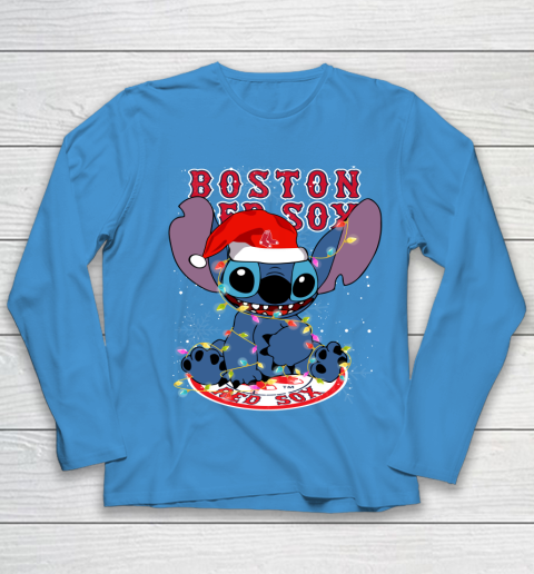Boston Red Sox MLB noel stitch Baseball Christmas Youth Long Sleeve 4