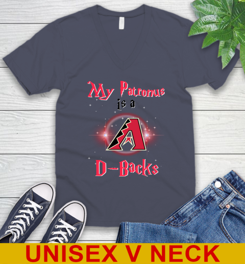 MLB Baseball Harry Potter My Patronus Is A Arizona Diamondbacks V-Neck T-Shirt 7