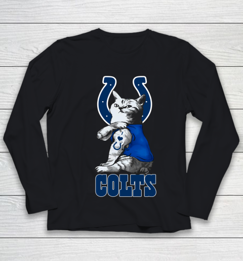 NFL Football My Cat Loves Indianapolis Colts Youth Long Sleeve