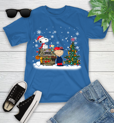 LA Clippers NBA Basketball Christmas The Peanuts Movie Snoopy Championship Youth T-Shirt 12