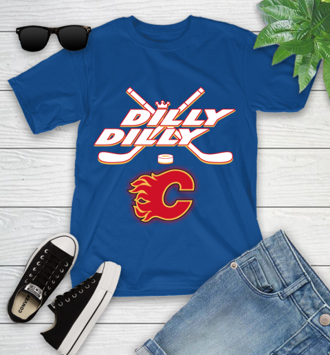 NHL Calgary Flames Dilly Dilly Hockey Sports Youth T-Shirt 9
