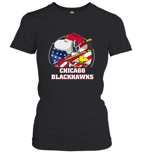 Chicago Blackhawks Ice Hockey Snoopy And Woodstock NHL Women's T-Shirt