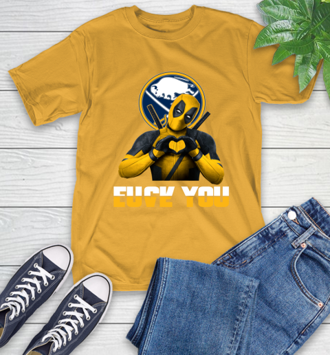 NHL Buffalo Sabres Deadpool Love You Fuck You Hockey Sports T-Shirt 2