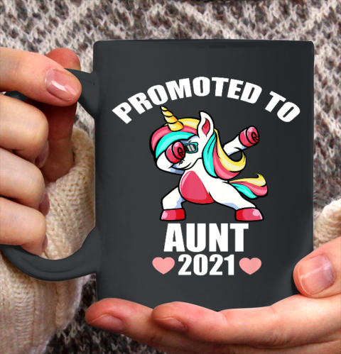 Promoted To Aunt 2021 Unicorn Girl Ceramic Mug 11oz