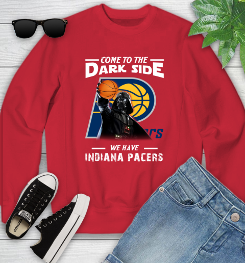 NBA Come To The Dark Side We Have Indiana Pacers Star Wars Darth Vader Basketball Youth Sweatshirt 8