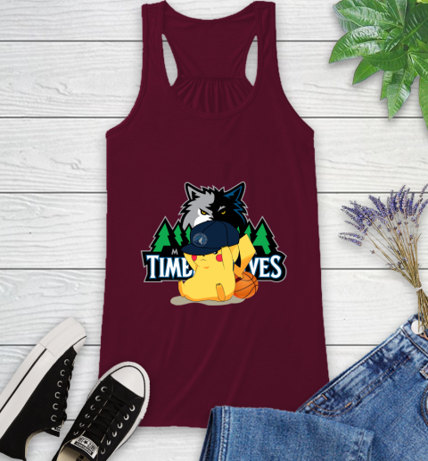 NBA Pikachu Basketball Sports Minnesota Timberwolves Racerback Tank 3