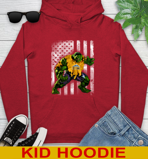 Denver Nuggets Hulk Marvel Avengers NBA Basketball American Flag Youth Hoodie 11