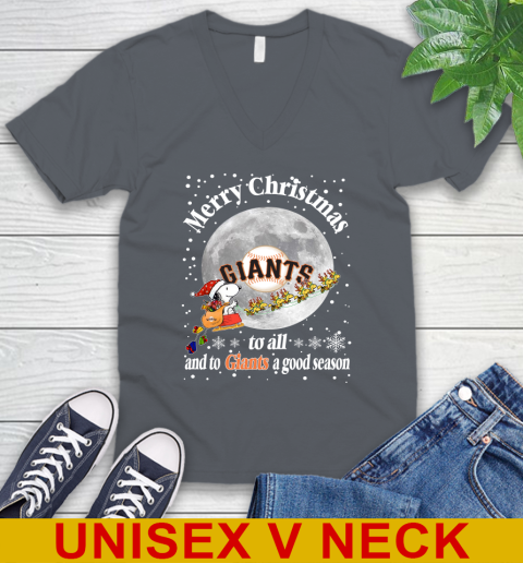 San Francisco Giants Merry Christmas To All And To Giants A Good Season MLB Baseball Sports V-Neck T-Shirt 4