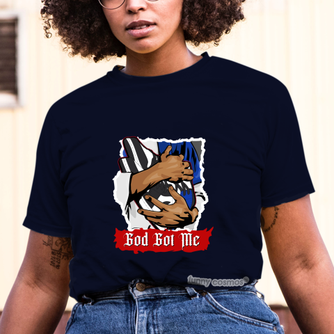 Air Jordan 1 Top 3 Matching Sneaker Shirt God Got Me Black Blue Red Sneaker Shirt