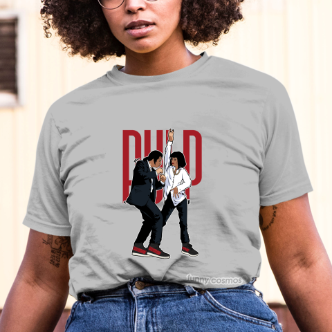 Air Jordan 1 Couture Matching Sneaker Tshirt Pulp Fiction Dance Black and Red Jordan Tshirt
