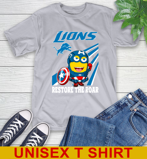 NFL Football Detroit Lions Captain America Marvel Avengers Minion Shirt T-Shirt 5