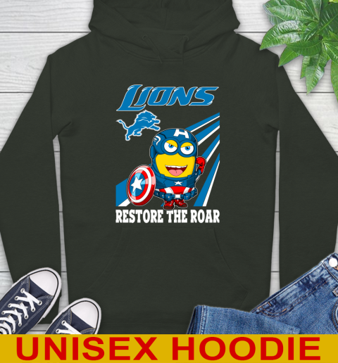 NFL Football Detroit Lions Captain America Marvel Avengers Minion Shirt Hoodie 12