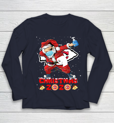 Kansas City Chiefs Funny Santa Claus Dabbing Christmas 2020 NFL Youth Long Sleeve 2