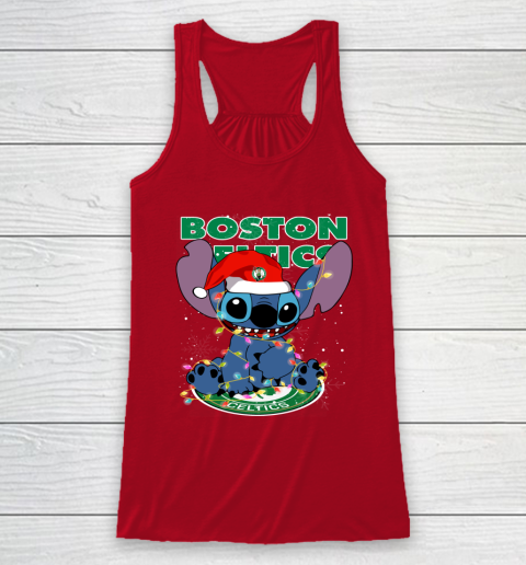Boston Celtics NBA noel stitch Basketball Christmas Racerback Tank 4