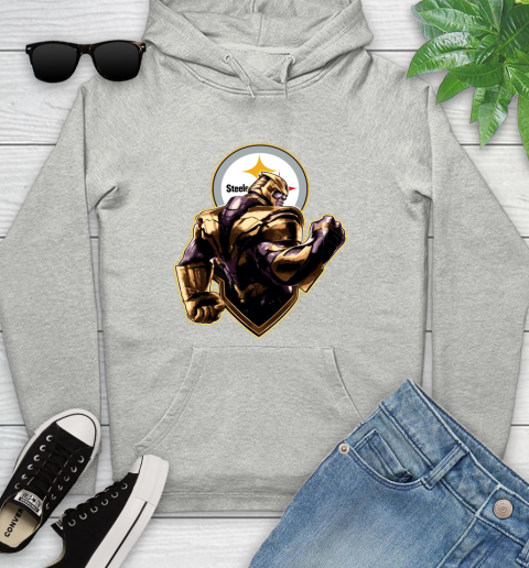 NFL Thanos Avengers Endgame Football Sports Pittsburgh Steelers Youth Hoodie
