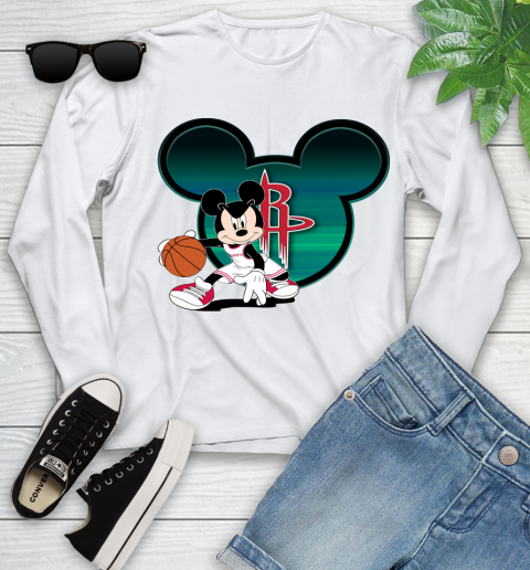 NBA Houston Rockets Mickey Mouse Disney Basketball Youth Long Sleeve