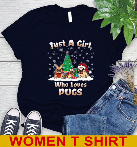Christmas Just a girl who love pugs dog pet lover 86