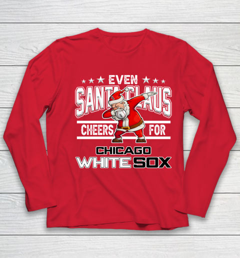 Chicago White Sox Even Santa Claus Cheers For Christmas MLB Youth Long Sleeve 8