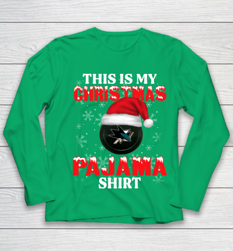 San Jose Sharks This Is My Christmas Pajama Shirt NHL Youth Long Sleeve 4