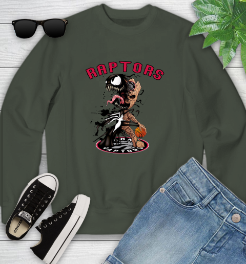 NBA Toronto Raptors Basketball Venom Groot Guardians Of The Galaxy Youth Sweatshirt 10