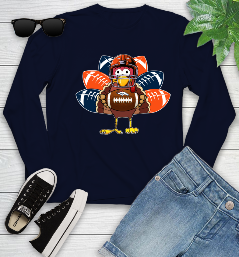 Denver Broncos Turkey Thanksgiving Day Youth Long Sleeve 3