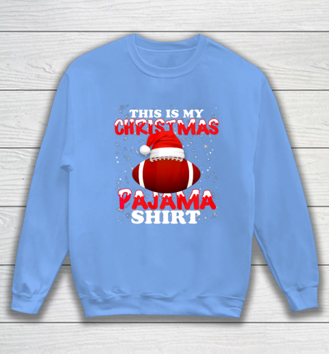 Football Christmas Gifts Santa Hat Funny Xmas Pajamas Sweatshirt 8