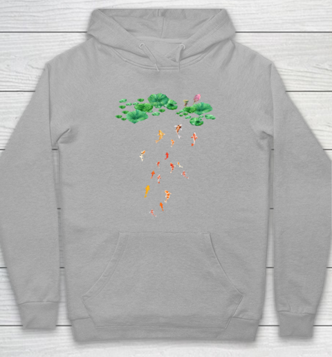 Watercolor Japanese Koi Fish Goldfish Lily Pad Lotus Leaf Beauty Hoodie 4