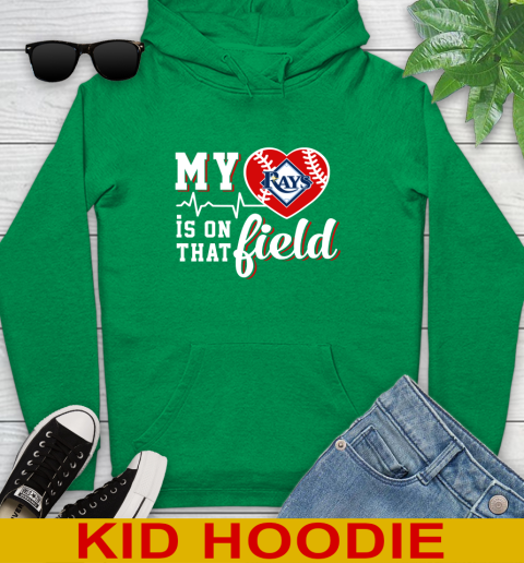 MLB My Heart Is On That Field Baseball Sports Tampa Bay Rays Youth Hoodie 8