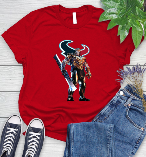 NFL Thanos Gauntlet Avengers Endgame Football Houston Texans Women's T-Shirt 9