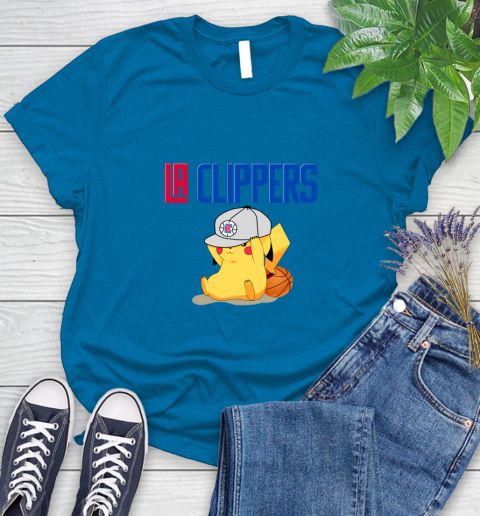NBA Pikachu Basketball Sports Los Angeles Clippers Women's T-Shirt 7