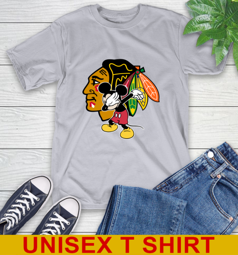 Chicago Blackhawks NHL Hockey Dabbing Mickey Disney Sports T-Shirt 6