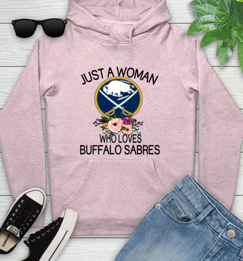 NHL Just A Woman Who Loves Buffalo Sabres Hockey Sports Youth Hoodie 6
