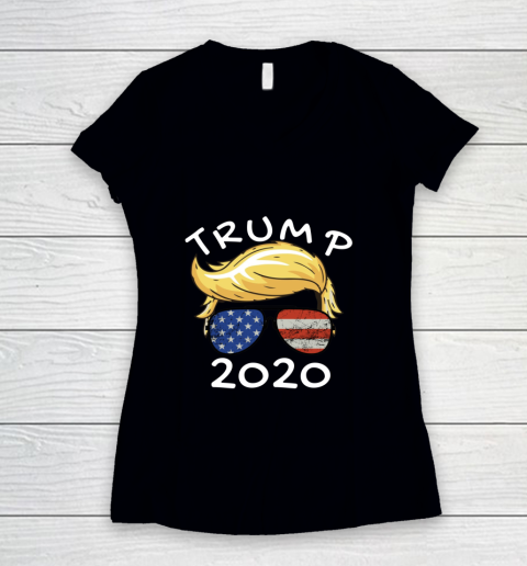 Trump 2020 Awesome Retro American Style Trump 2020 Gift Women's V-Neck T-Shirt