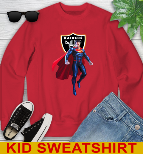 NFL Superman DC Sports Football Oakland Raiders Youth Sweatshirt 8