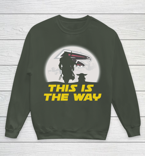 Atlanta Falcons NFL Football Star Wars Yoda And Mandalorian This Is The Way Youth Sweatshirt 8